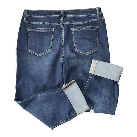 Buffalo David Bitton Jess blue denim jeans Rip & Repair Skinny Mid Rise size 12 - Picture 2 of 6